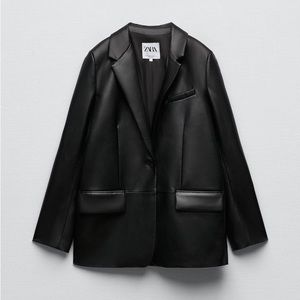 Zara Faux Leather Blazer